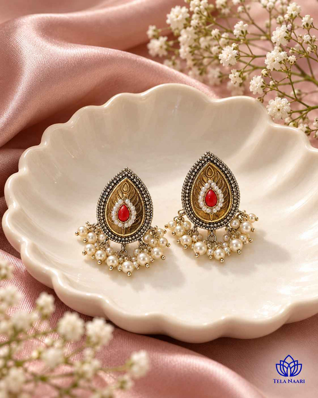 Neelu Pachi Kundan Fusion Dual Tone Stud Earrings
