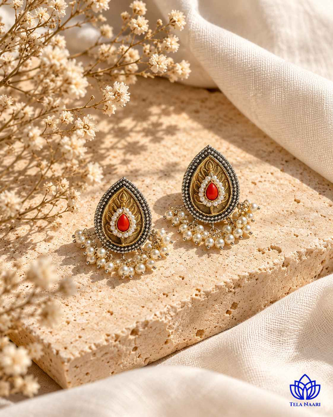 Neelu Pachi Kundan Fusion Dual Tone Stud Earrings