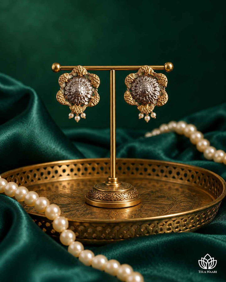 Vineeta Dual Tone Stud Earrings