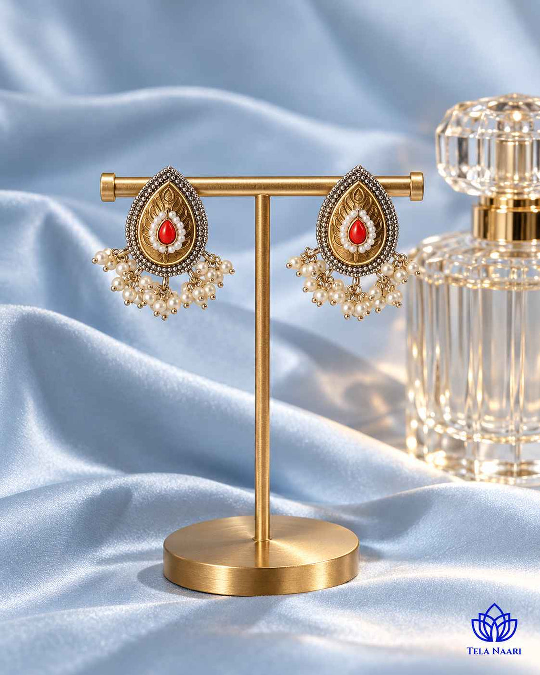 Neelu Pachi Kundan Fusion Dual Tone Stud Earrings