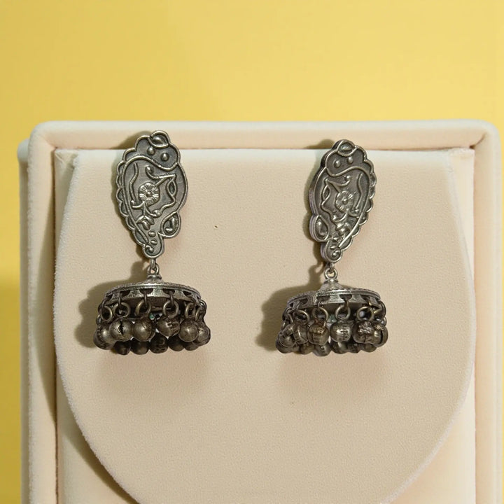Silver Oxidised Earrings Lubna