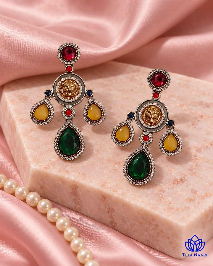 Ekta Multicolor Fusion Dual Tone Earrings