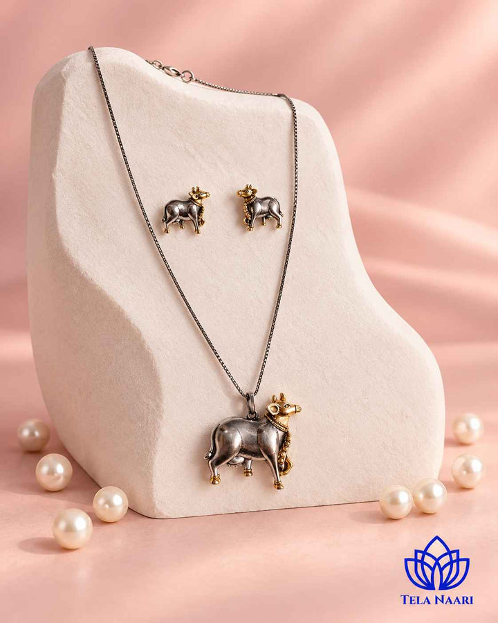 Nandi Dual Tone Necklace Set