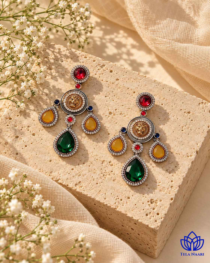 Ekta Multicolor Fusion Dual Tone Earrings