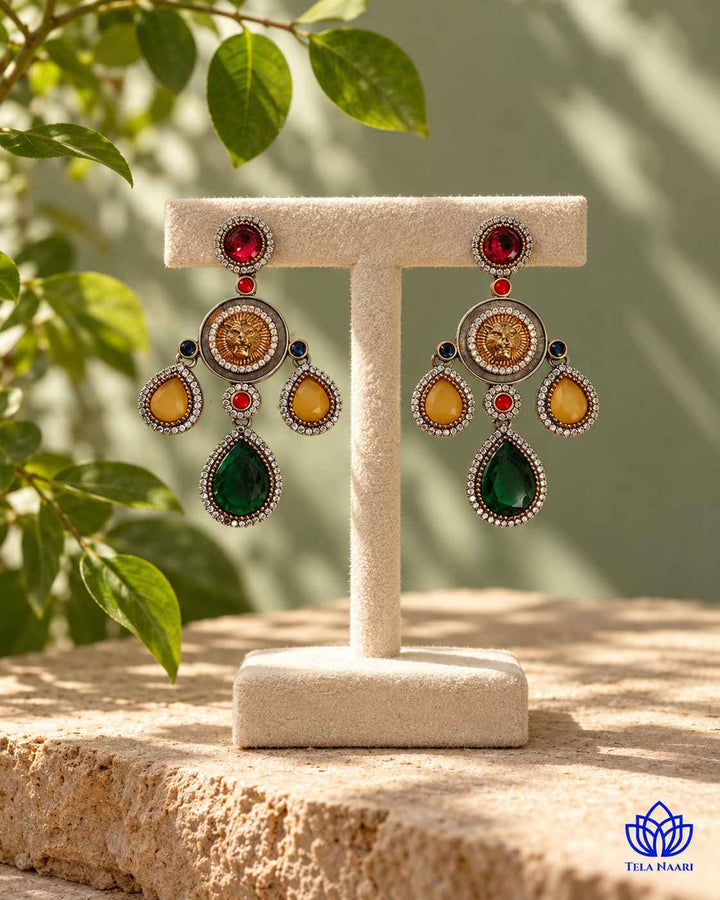 Ekta Multicolor Fusion Dual Tone Earrings