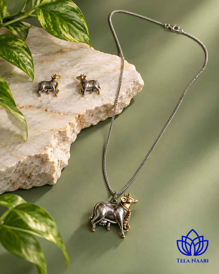Nandi Dual Tone Necklace Set