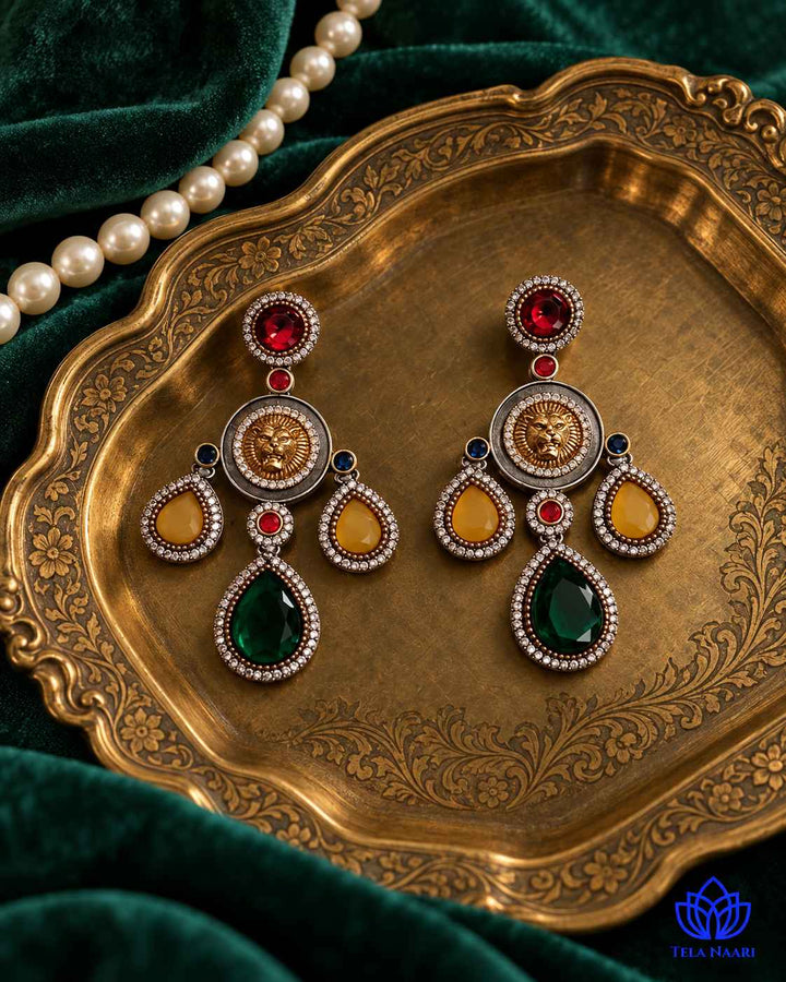 Ekta Multicolor Fusion Dual Tone Earrings