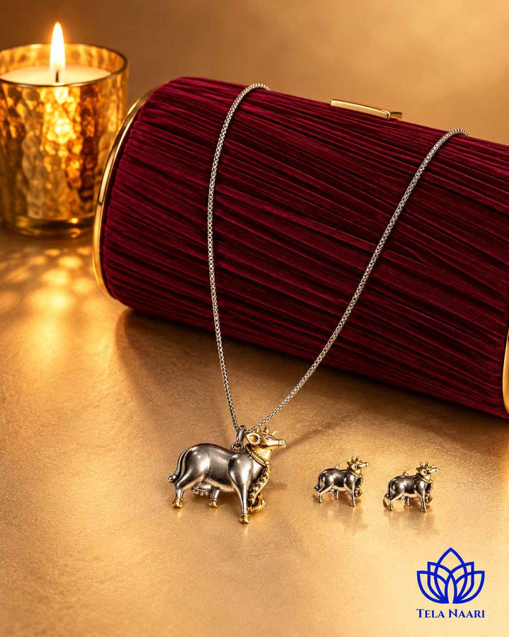 Nandi Dual Tone Necklace Set