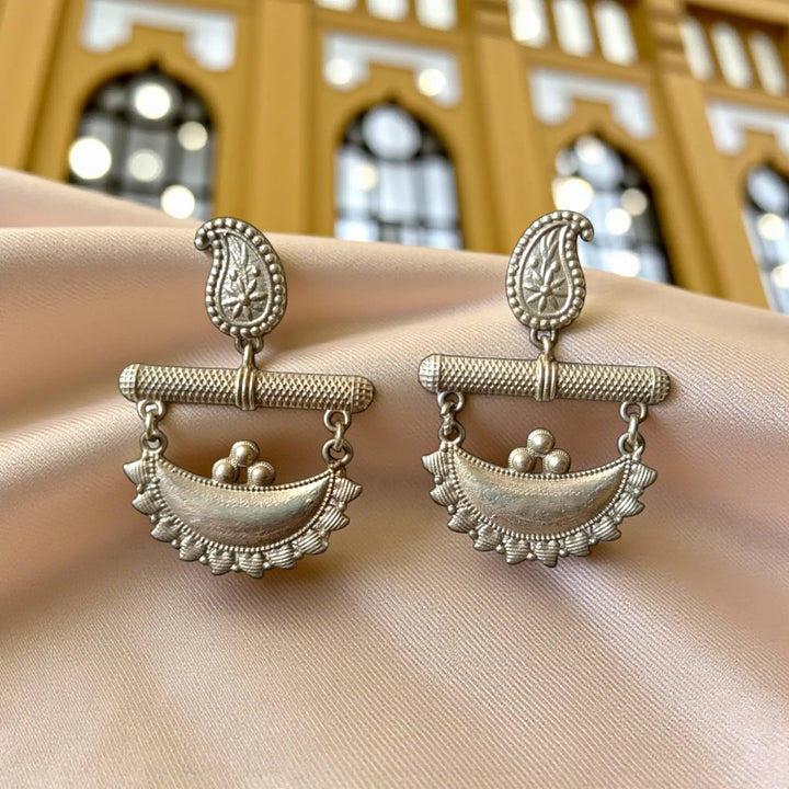 Silver Oxidised Earrings Rabia