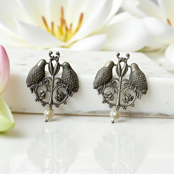 Silver Oxidised Earrings Nazma