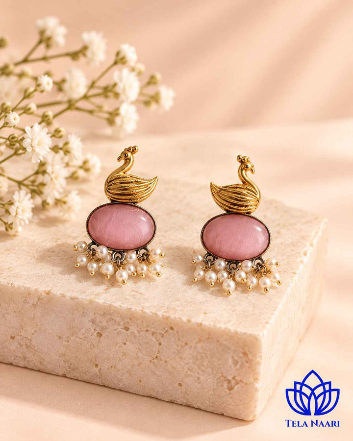 Snehal Dual Tone Pink Choker Necklace Set