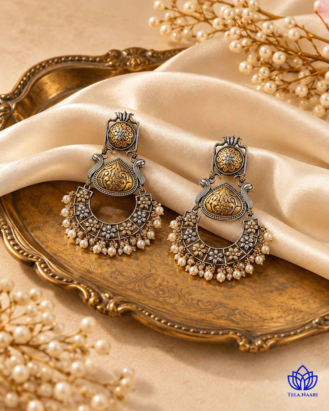 Harsa Dual Tone Dangler Earrings
