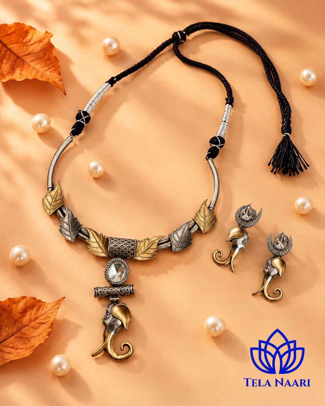 Nabina Dual Tone Choker Necklace Set