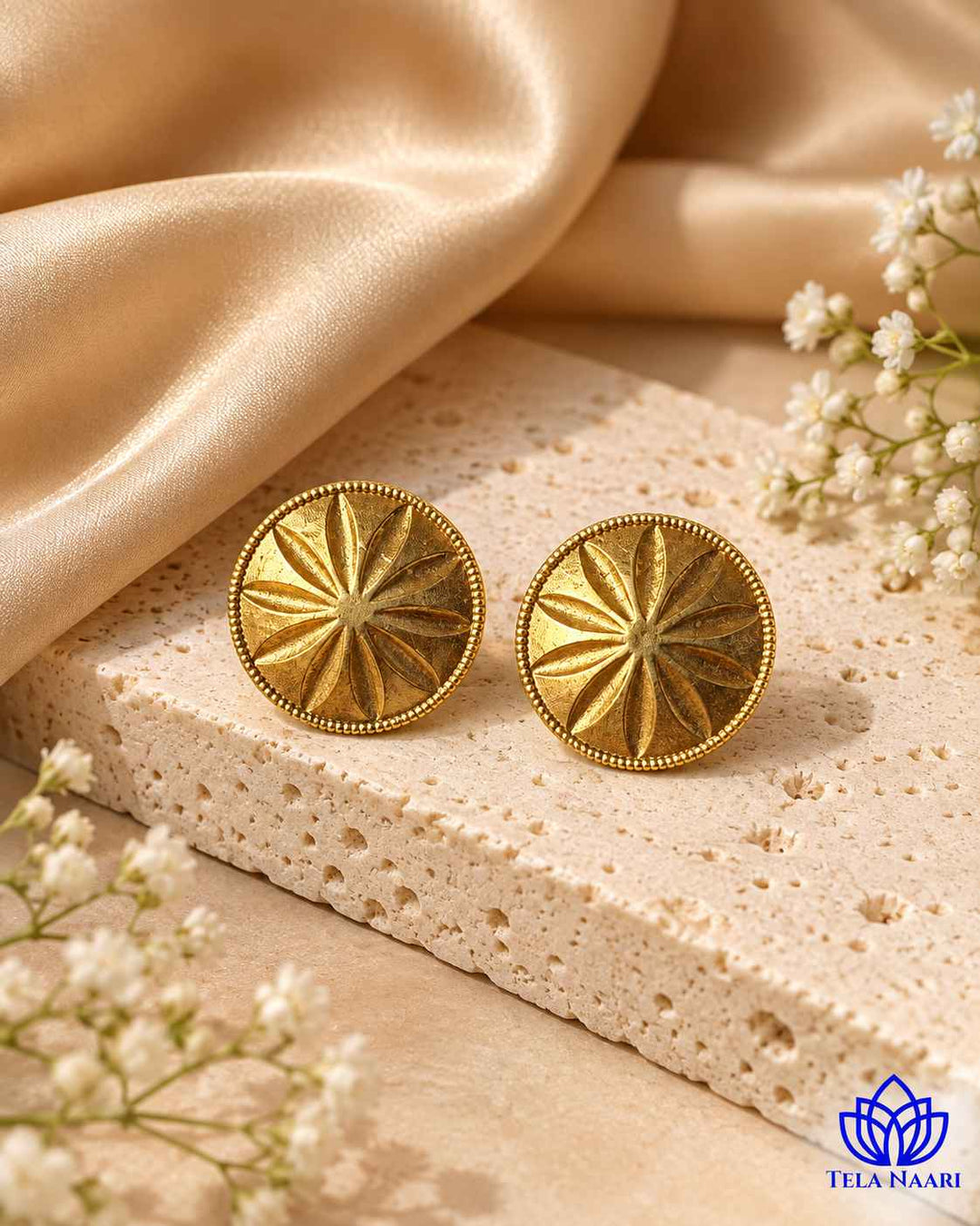 Tina Dual Tone Silver Plated Stud Earrings