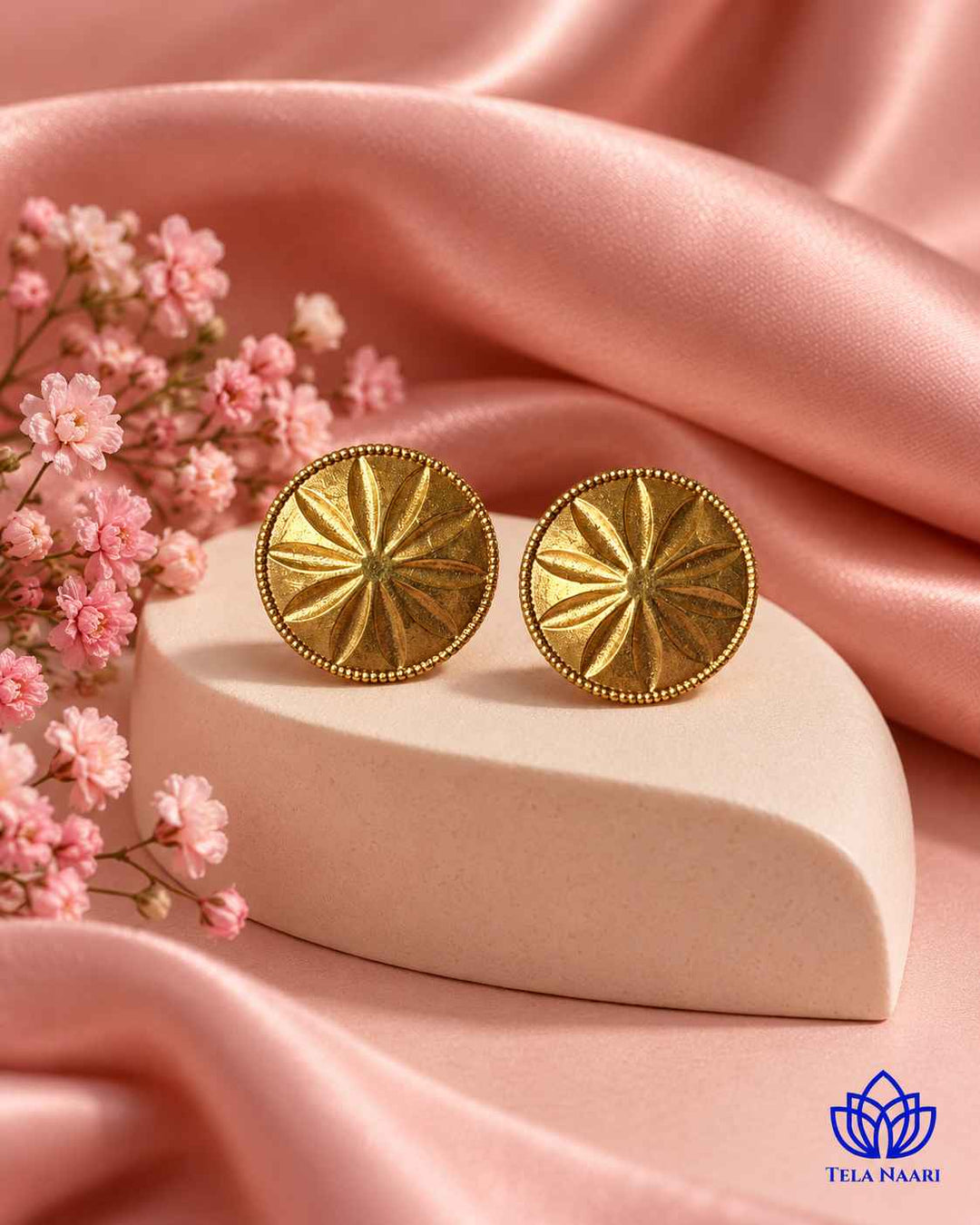 Tina Dual Tone Silver Plated Stud Earrings
