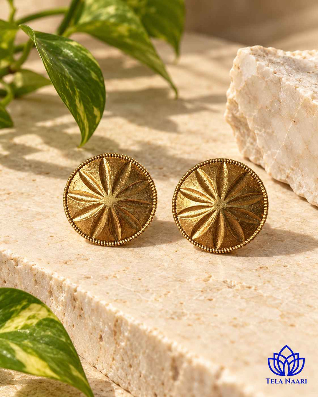 Tina Dual Tone Silver Plated Stud Earrings