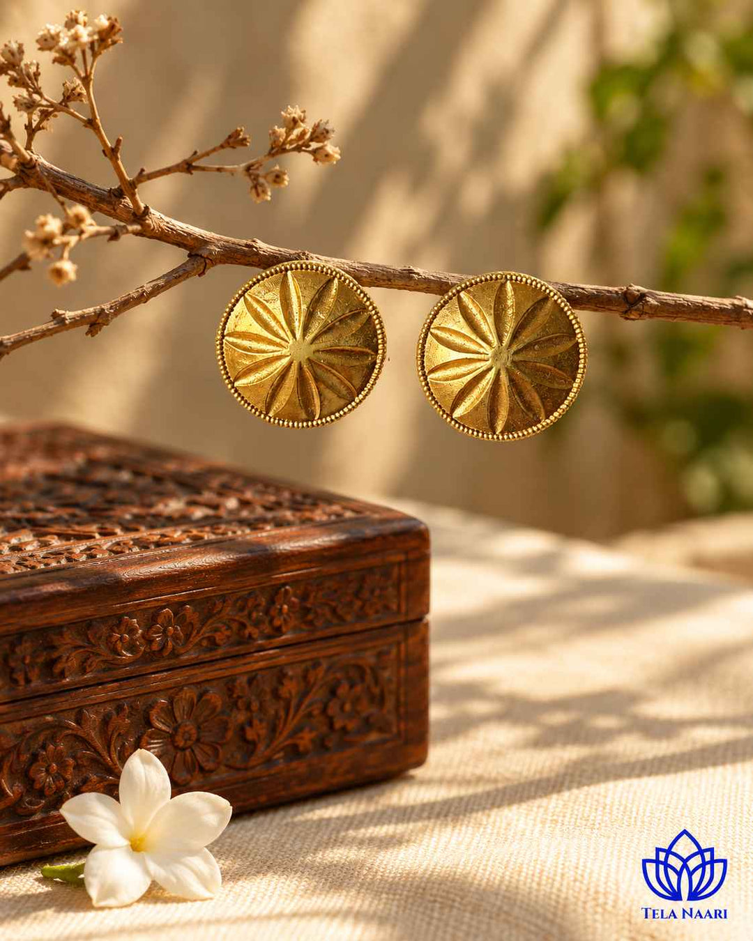 Tina Dual Tone Silver Plated Stud Earrings