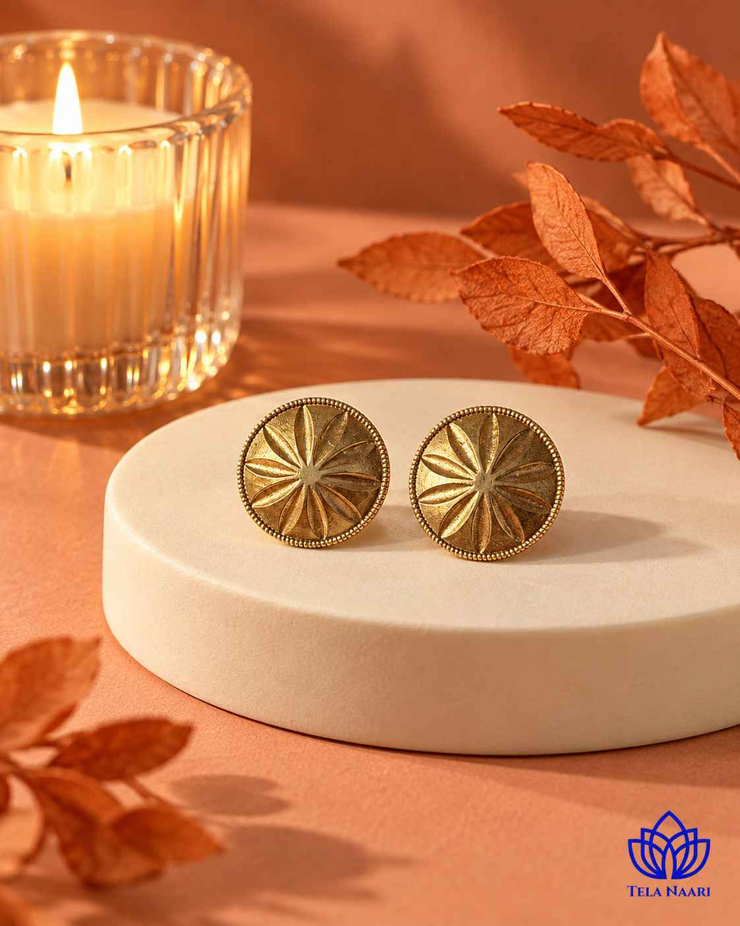 Tina Dual Tone Silver Plated Stud Earrings