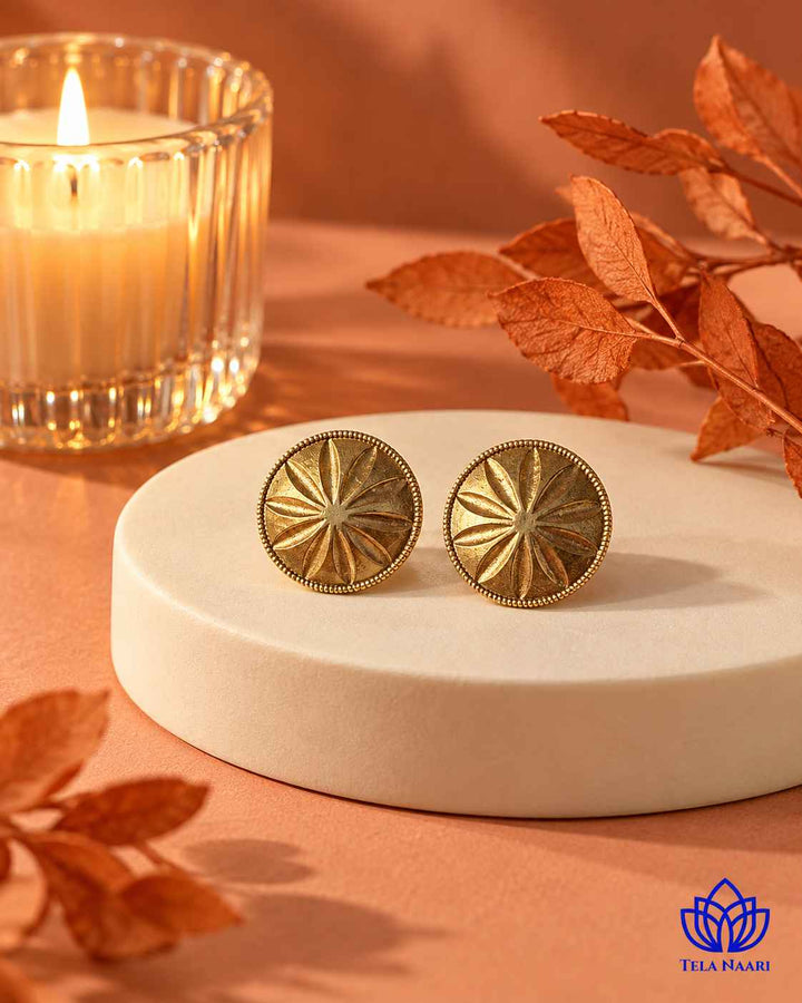 Tina Dual Tone Silver Plated Stud Earrings