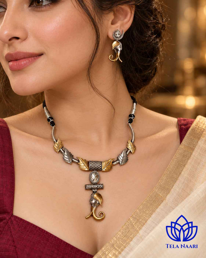 Nabina Dual Tone Choker Necklace Set