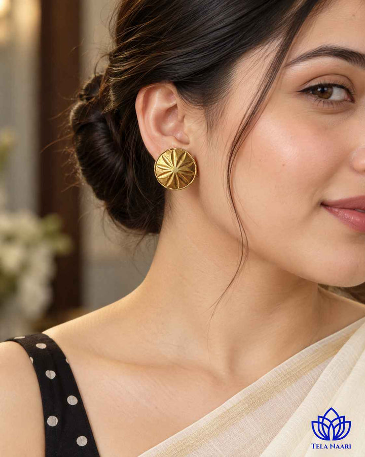 Tina Dual Tone Silver Plated Stud Earrings