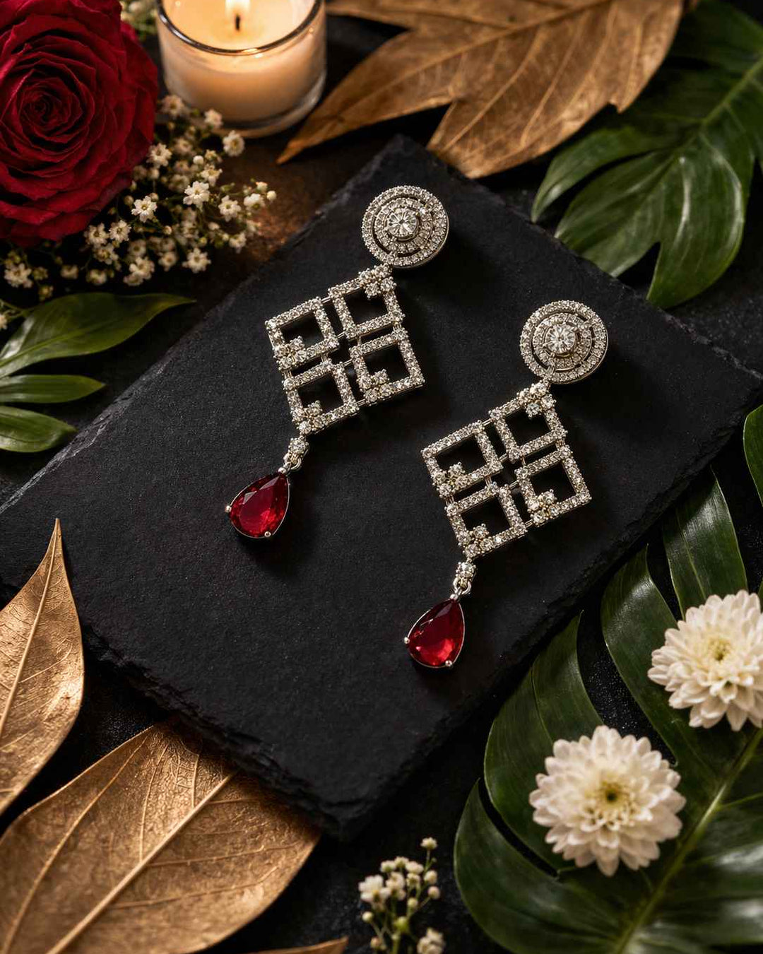 American Diamond Zirconia Layered Necklace Set Amelia