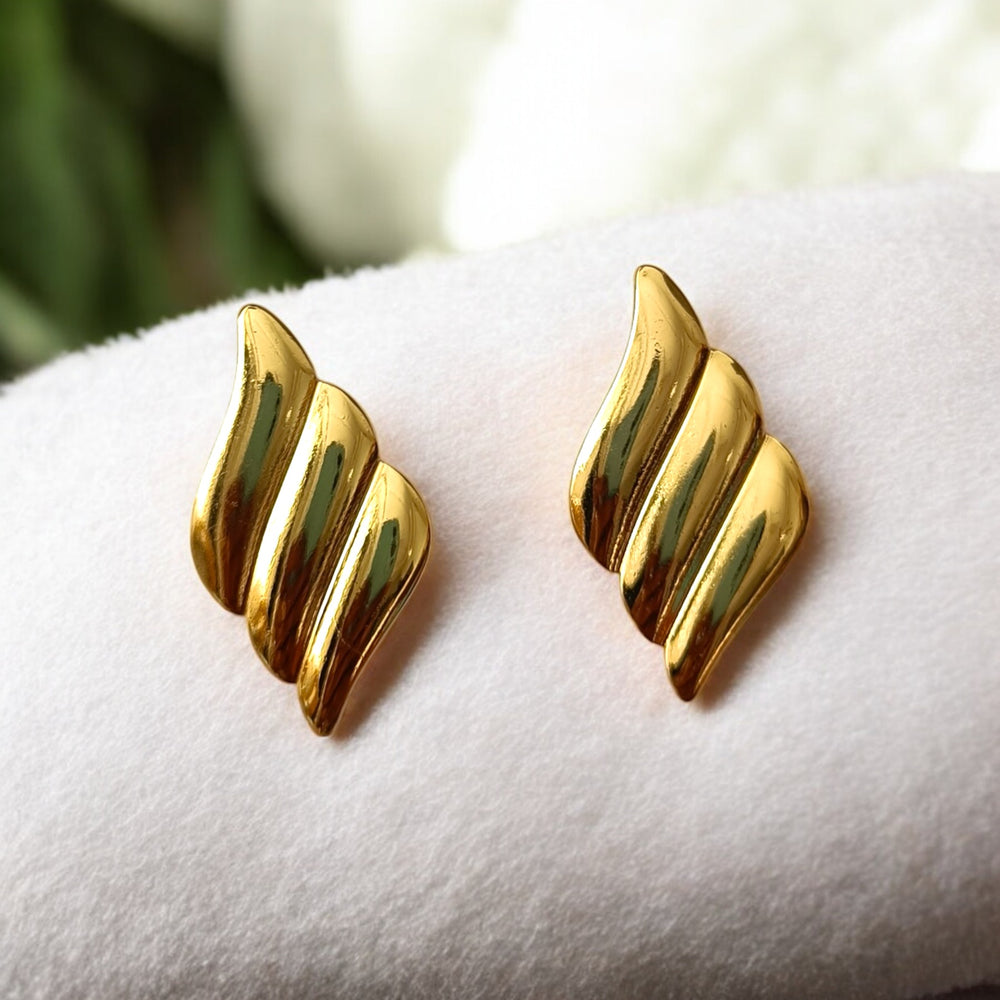 Telanaari 18K Gold Plated Stainless Steel Cilan Tarnish-Free Waterproof Stud Earrings - TelaNaari