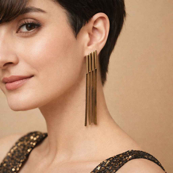 Anti-Tarnish Long Stick Drop Earrings