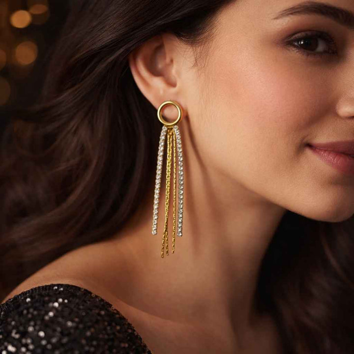 Anti-Tarnish Crystal Dangle Earrings