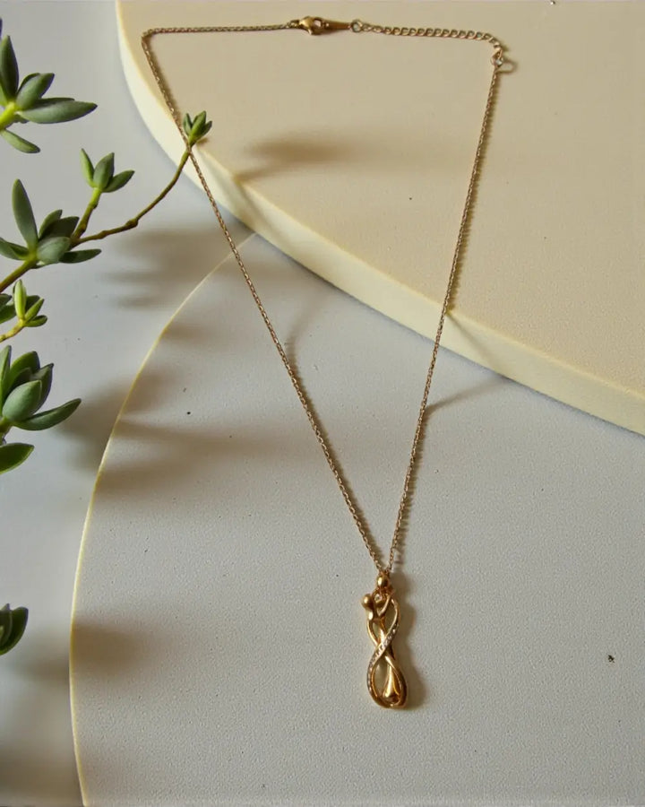 Infinity Couple Anti-Tarnish Gold Pendant Necklace
