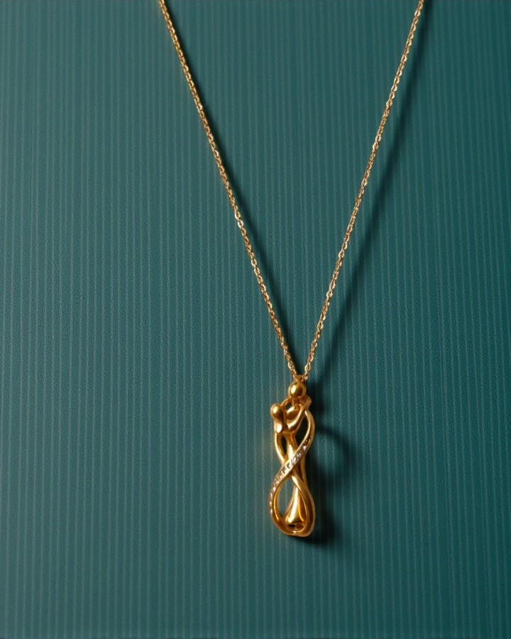 Infinity Couple Anti-Tarnish Gold Pendant Necklace
