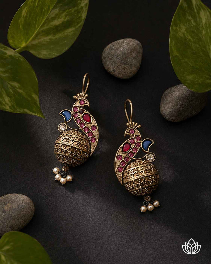 Classic Iravati Silver Plated Red Light Weight Hook Earrings