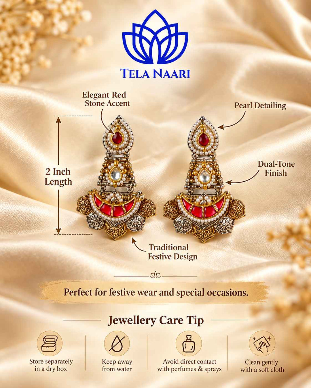 Vidhi Pachi Kundan Fusion Dual Tone Earrings