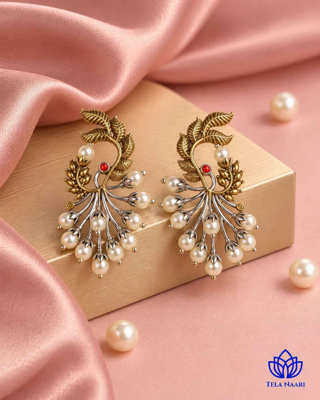 Subhashree Dual Tone Silver Plated Earrings