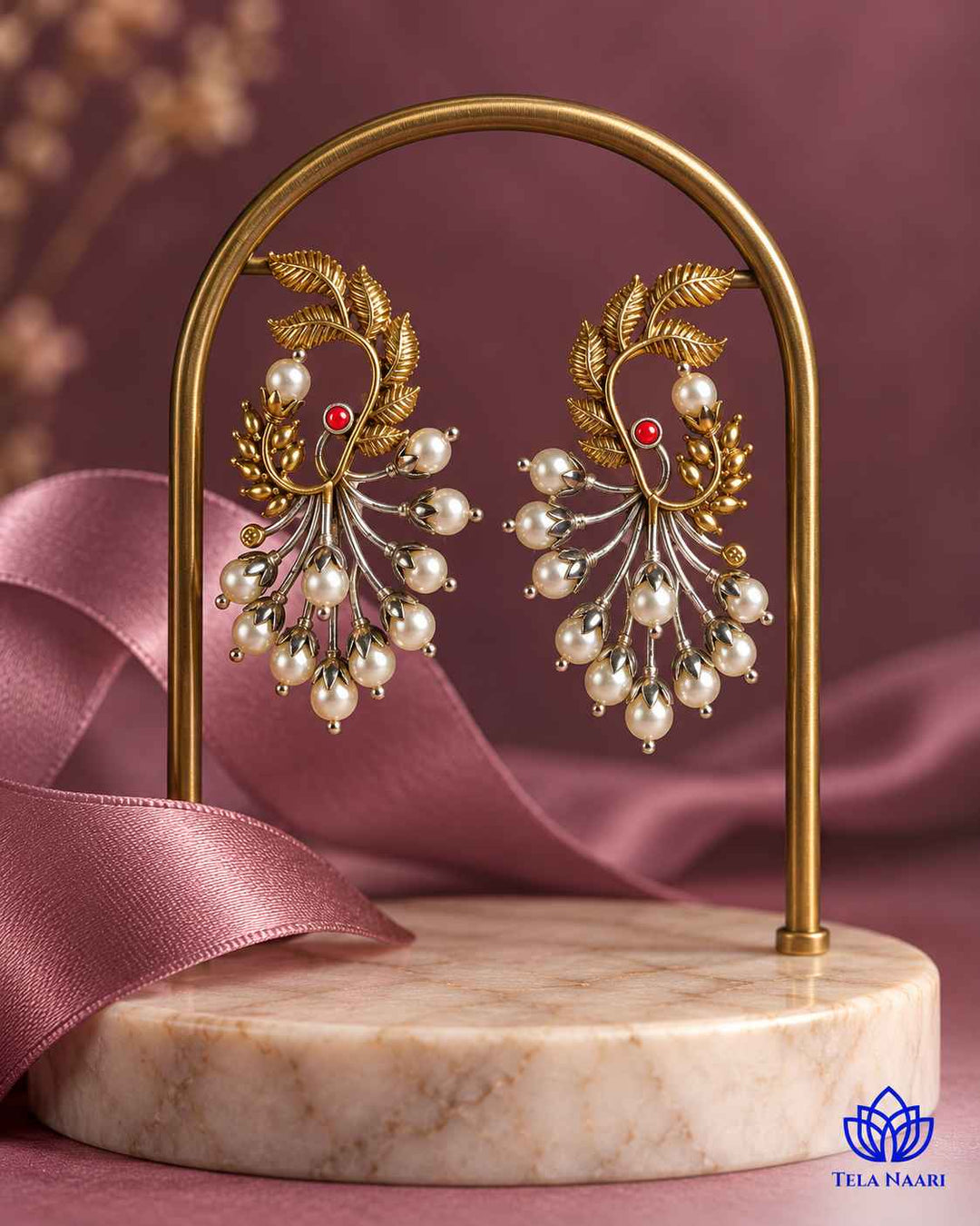 Subhashree Dual Tone Silver Plated Earrings