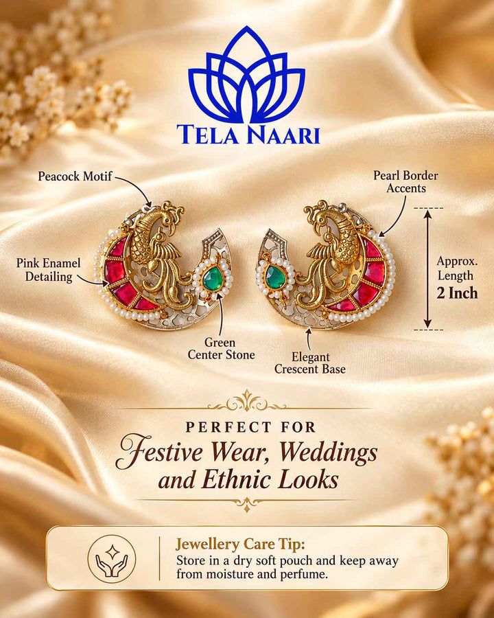 Falguni Dual Tone Fushion Pachi Kundan Stud Earrings