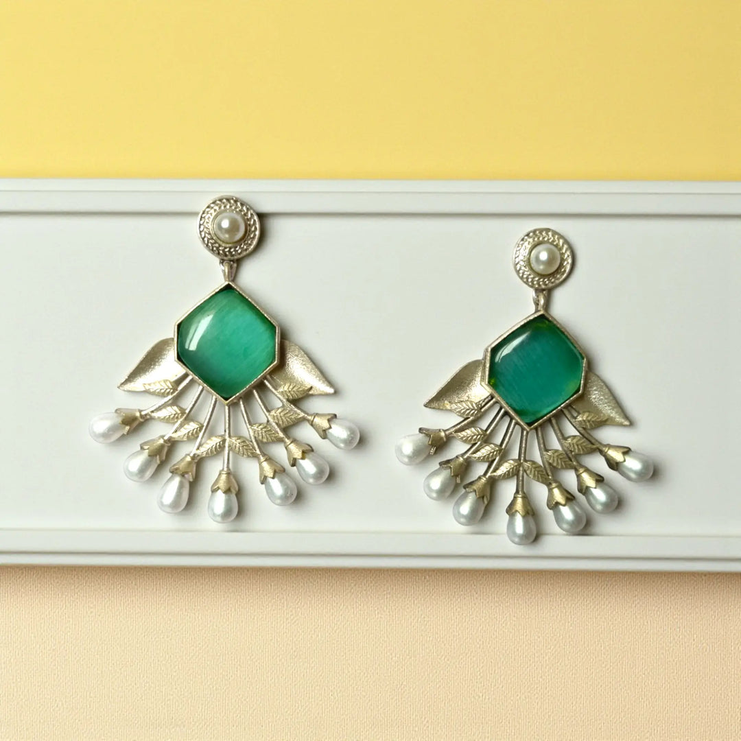 DIVYA SILVER REPLICA Dangler EARRINGS