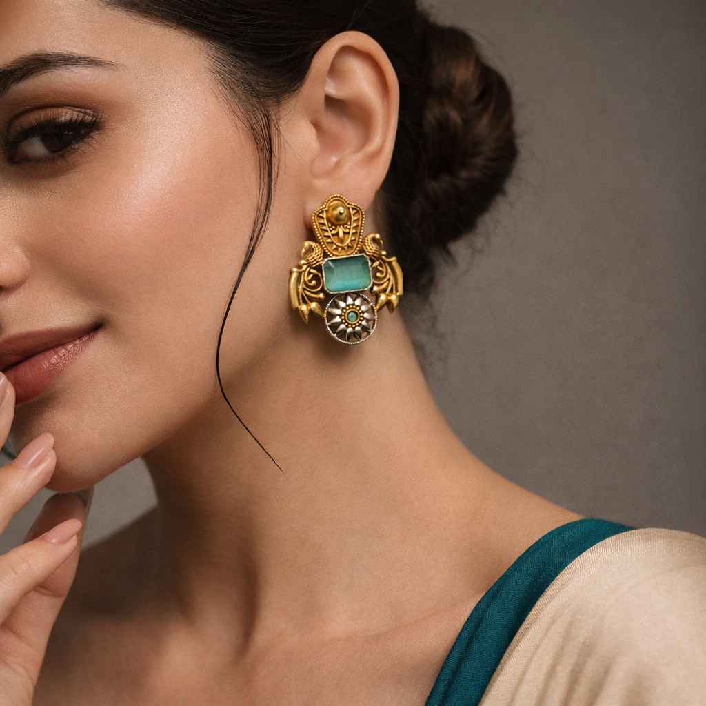 Nilofer Dual Tone Earrings