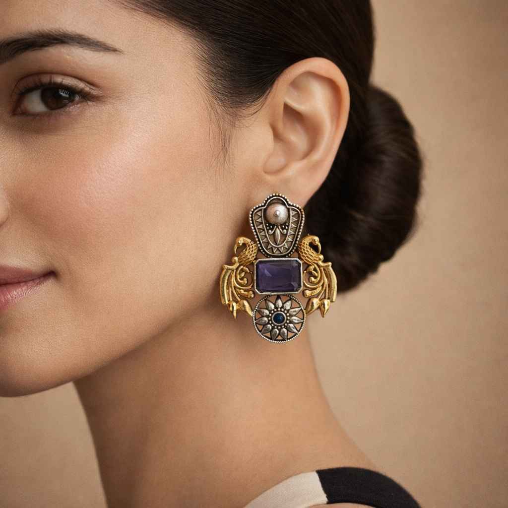 Nilofer Dual Tone Earrings