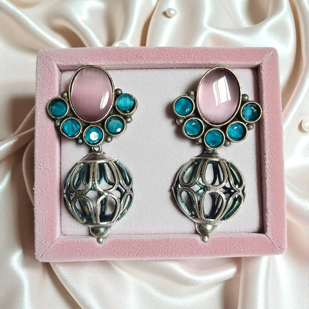 Telanaari Classic Shilpy Silver-Plated Earrings