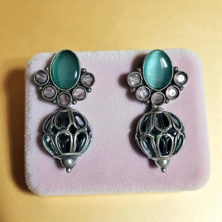 Telanaari Classic Shilpy Silver-Plated Earrings
