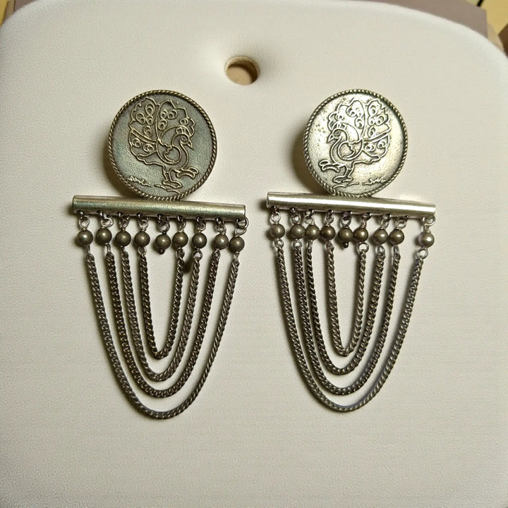 Classic Antique Varsha Silver-Plated Earrings