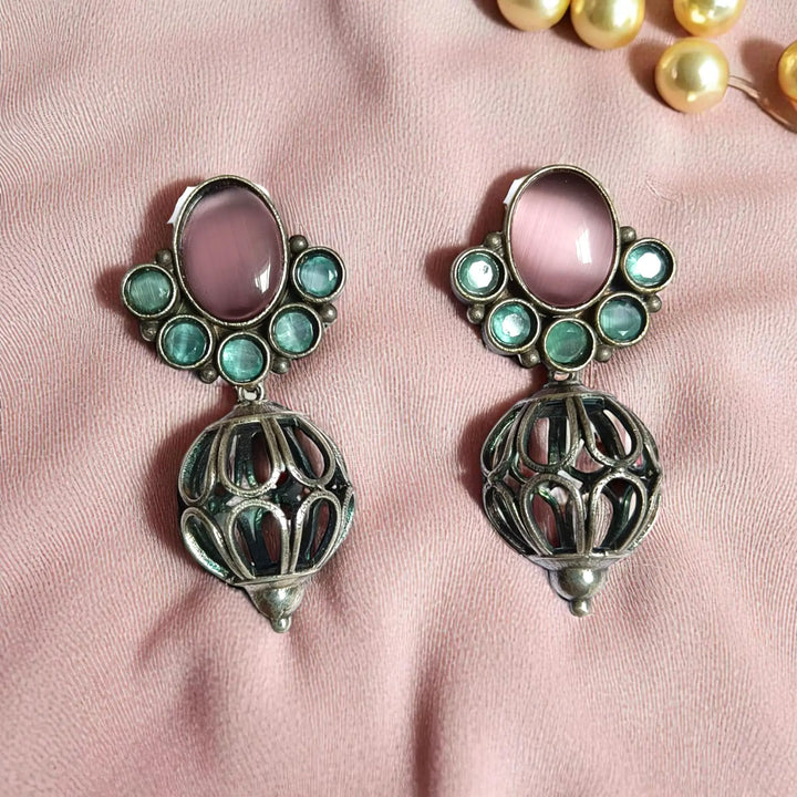 Telanaari Classic Shilpy Silver-Plated Earrings