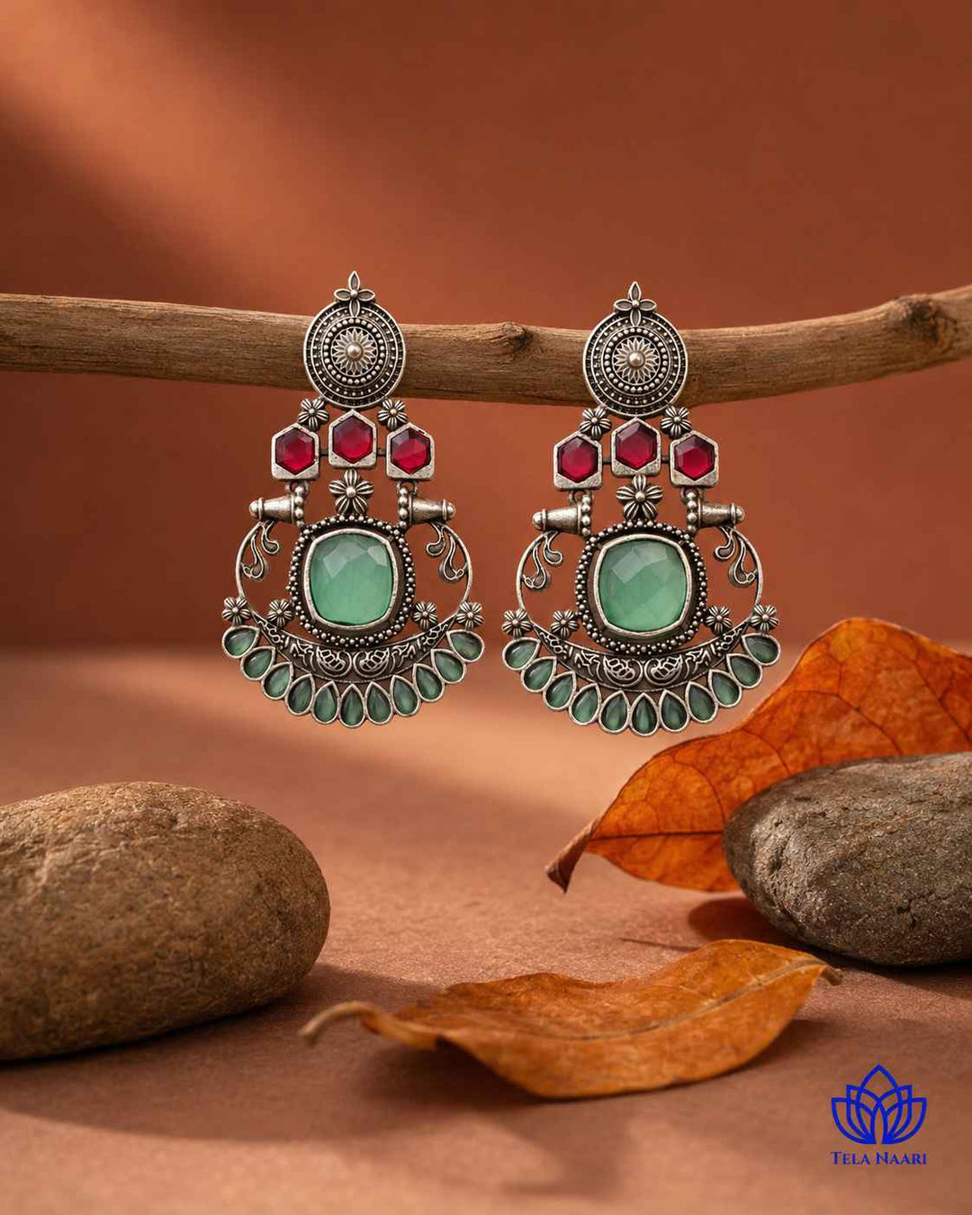 Carry Silver-Plated Sea Green Earrings