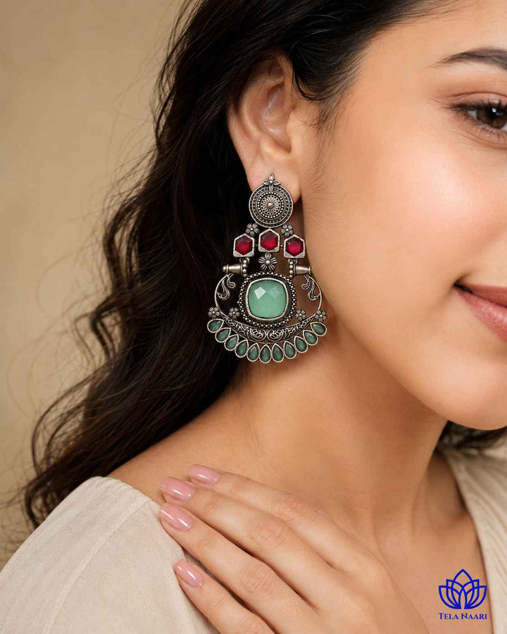 Carry Silver-Plated Sea Green Earrings