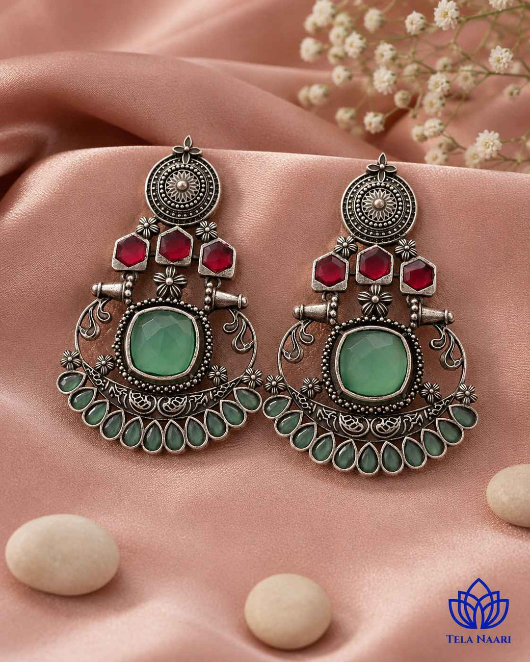 Carry Silver-Plated Sea Green Earrings