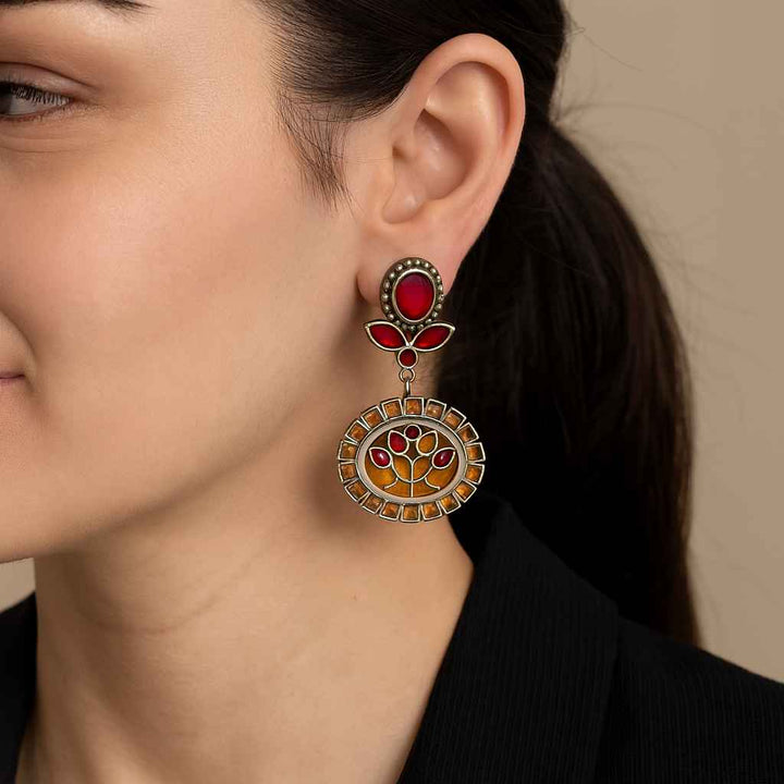 Elegant Indraja Silver-Plated Earrings