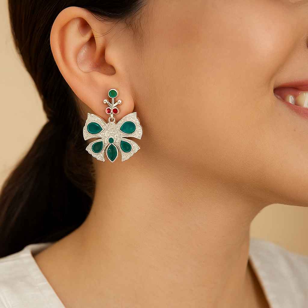 SILVER OXIDISED EARRINGS EMILEY - TelaNaari