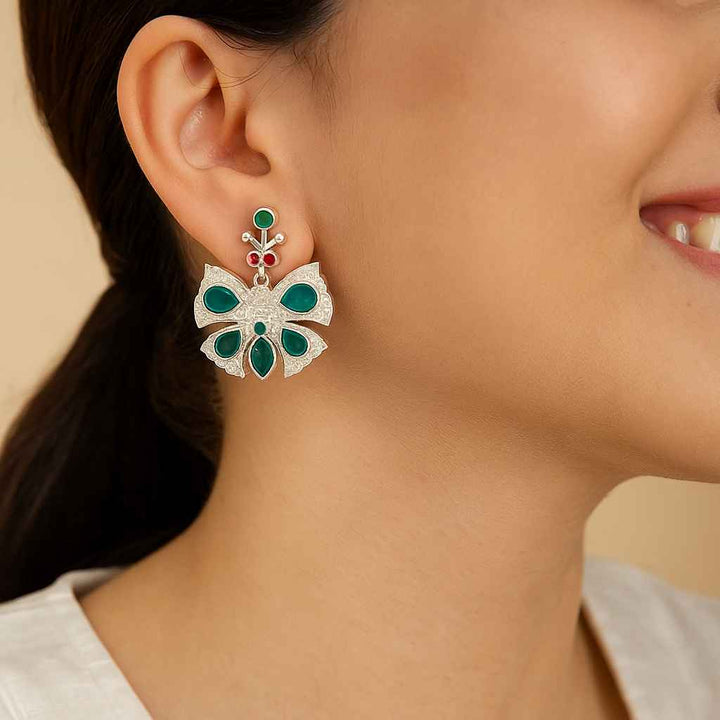 SILVER OXIDISED EARRINGS EMILEY - TelaNaari