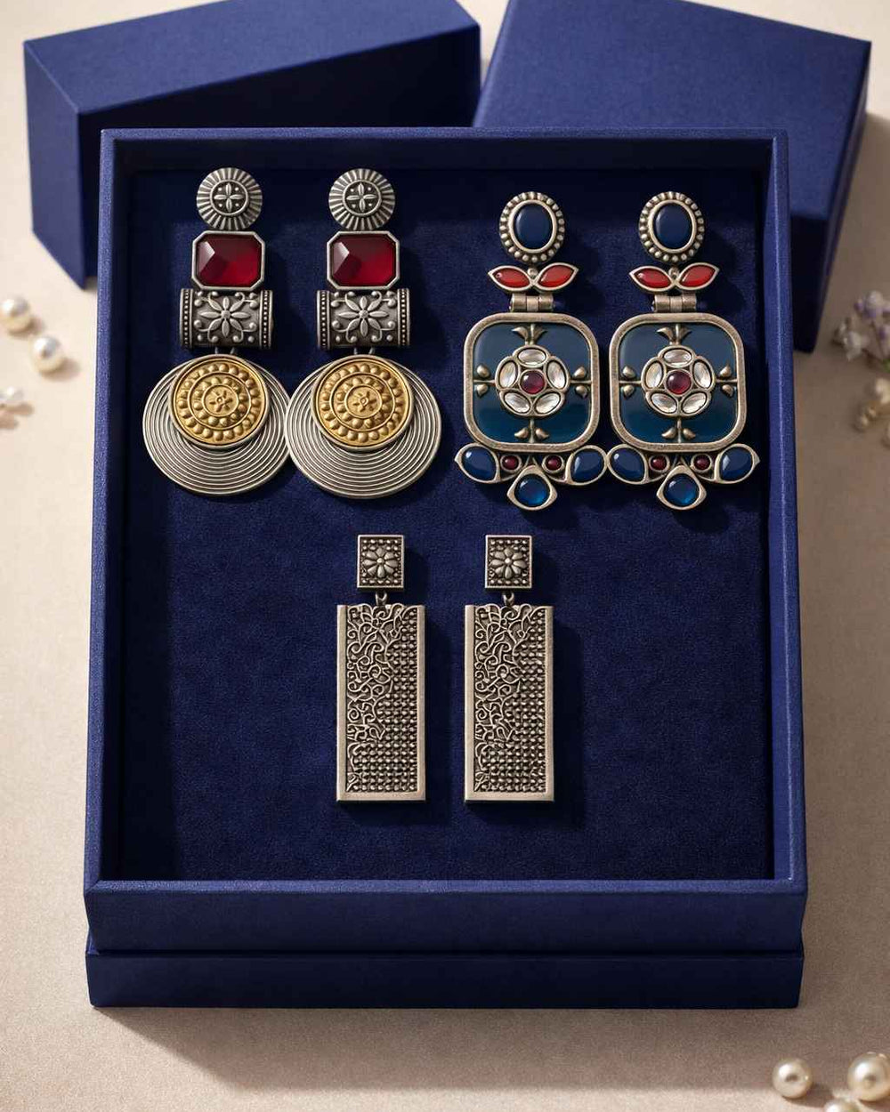 Meadow festive gift hamper packaging – ethnic jewellery gift by TelaNaari